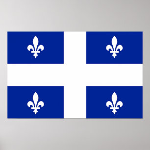Gerahmter Druck mit Flag Quebec, Kanada Poster