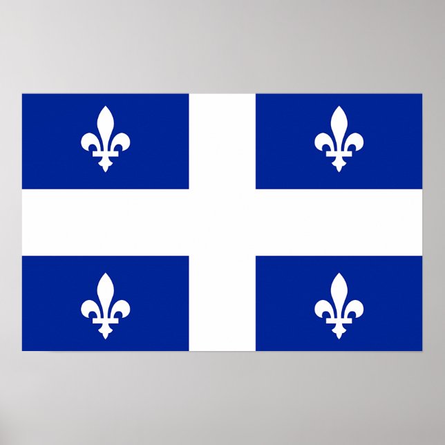 Gerahmter Druck mit Flag Quebec, Kanada Poster (Vorne)