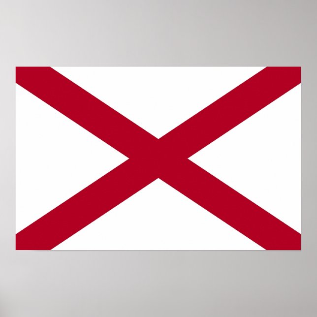 Gerahmter Druck mit Flag von Alabama, USA. Poster (Vorne)