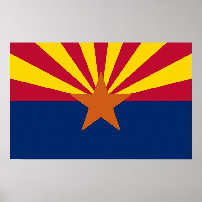 Gerahmter Druck mit Flag von Arizona, USA. Poster (Vorne)