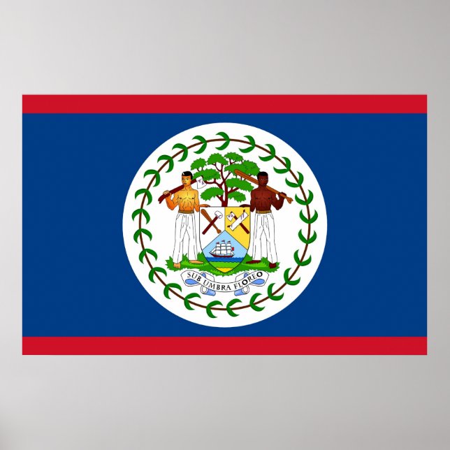 Gerahmter Druck mit Flag von Belize Poster (Vorne)