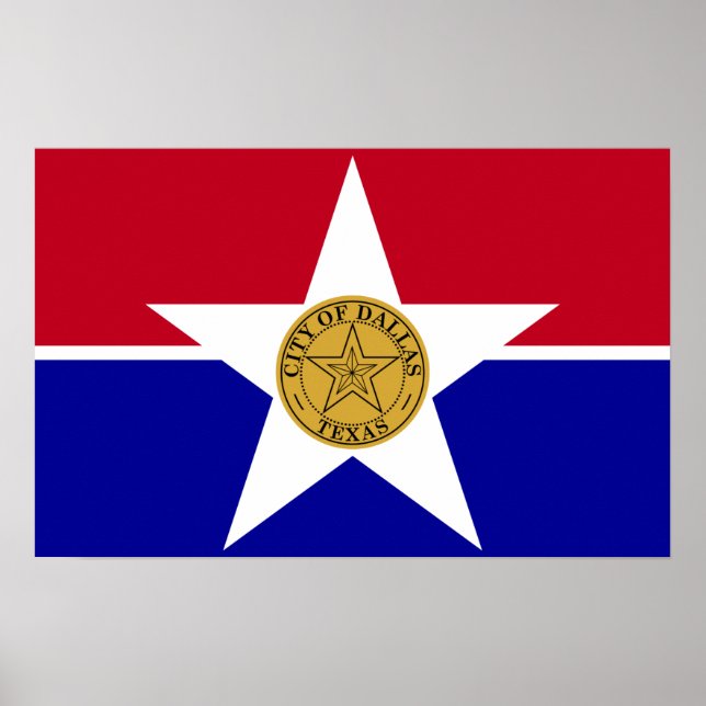 Gerahmter Druck mit Flag von Dallas, USA. Poster (Vorne)