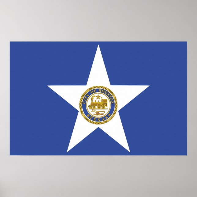 Gerahmter Druck mit Flag von Houston, USA. Poster (Vorne)