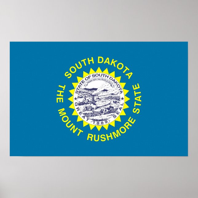 Gerahmter Druck mit Flag von South Dakota, USA. Poster (Vorne)