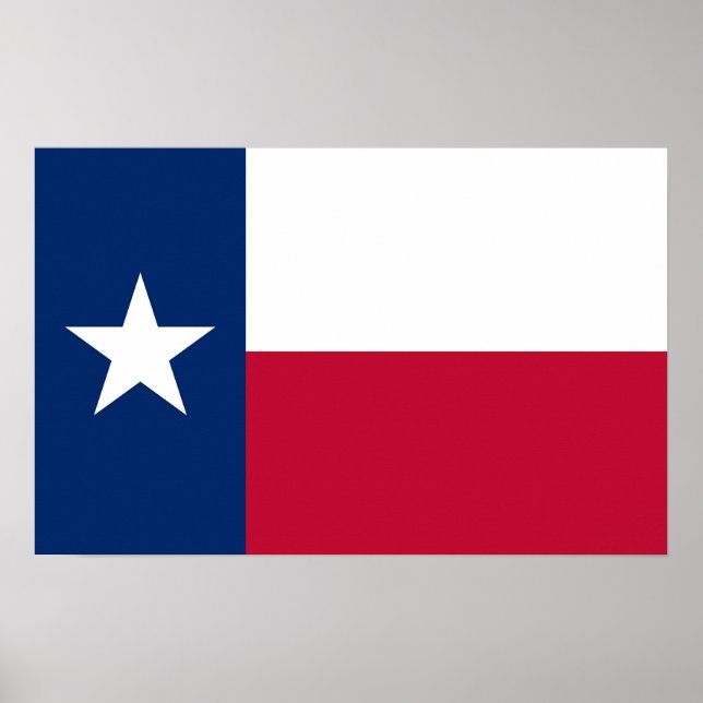 Gerahmter Druck mit Flag von Texas, USA. Poster (Vorne)