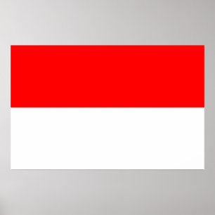 Gerahmter Druck mit Flagge Indonesiens Poster