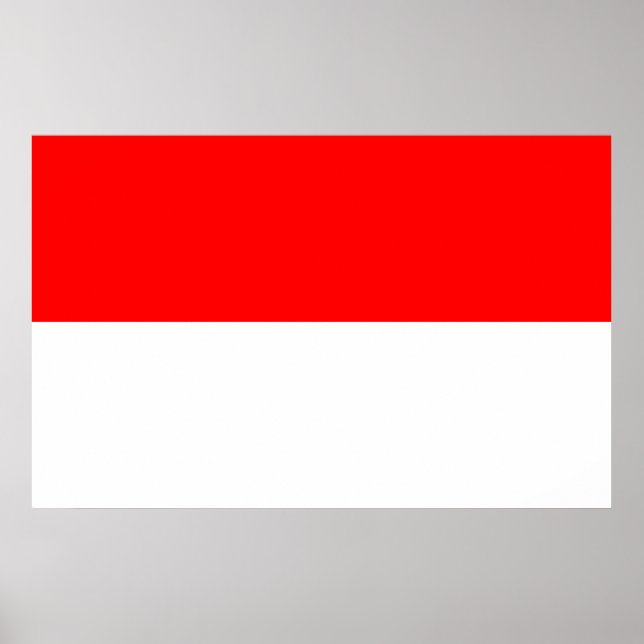 Gerahmter Druck mit Flagge Indonesiens Poster (Vorne)