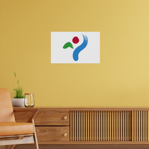 Gerahmter Druck mit Flagge von Seoul Poster