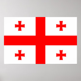 Gerahmter Druck mit georgischer Flagge Poster