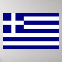 Gerahmter Druck mit griechischer Flagge