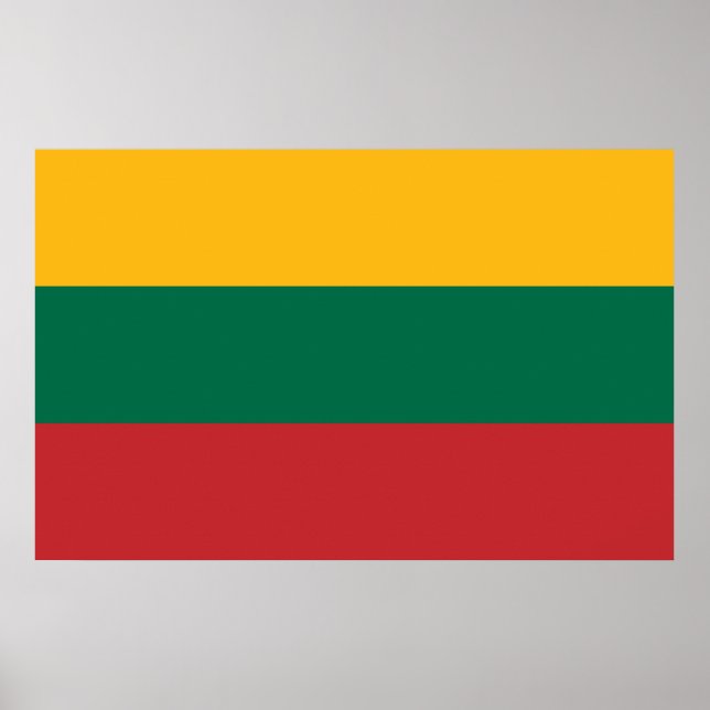 Gerahmter Druck mit litauischer Flagge Poster (Vorne)