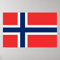 Gerahmter Druck mit norwegischer Flagge