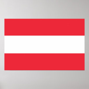 Gerahmter Druck mit österreichischer Flagge Poster