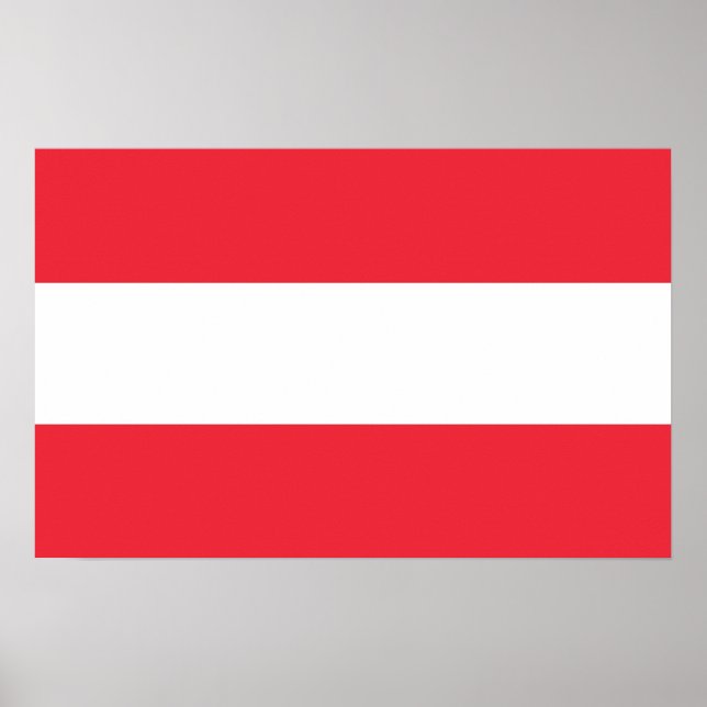 Gerahmter Druck mit österreichischer Flagge Poster (Vorne)