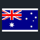 Gerahmter Druck unter der Flagge Australiens Poster<br><div class="desc">Eleganter gerahmter Druck mit der Flagge Australiens.</div>