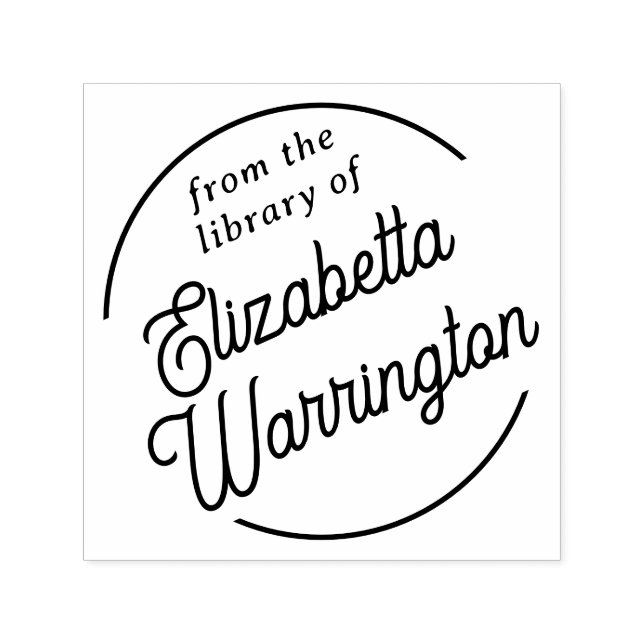 Gerahmter einfacher Script #7 Bibliotheksname Permastempel (Design)