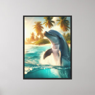 Gerahmter Kunstdruck eines Delfins Leinwanddruck