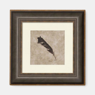 Gerahmter Kunsteffekt: Raven Feather Crow & Bird-L Magnet