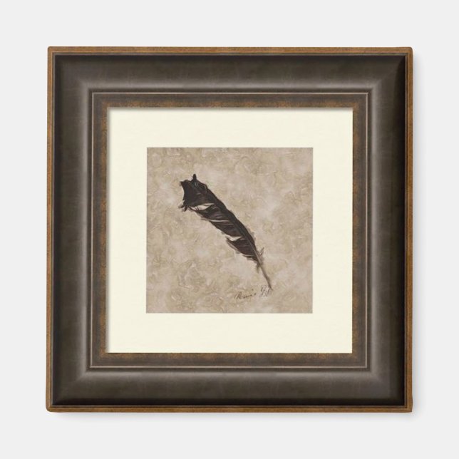 Gerahmter Kunsteffekt: Raven Feather Crow & Bird-L Magnet (Vorne)