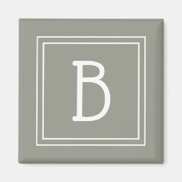 Gerahmter Minimalistischer Mit Monogramm Buchstabe Magnet