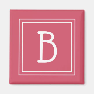 Gerahmter moderner Monogramm-Letter, erster Girly- Magnet
