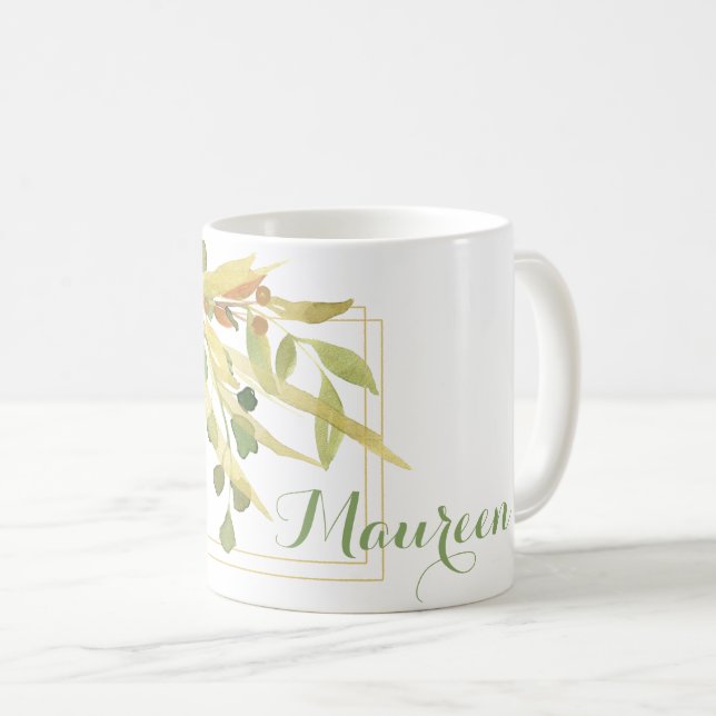 Gerahmter Name der Goldfolie Kaffeetasse (VorderseiteRechts)