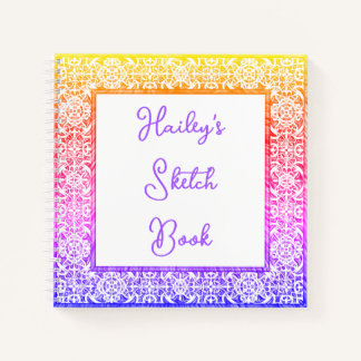 Gerahmter Name Sketchbook Notizbuch