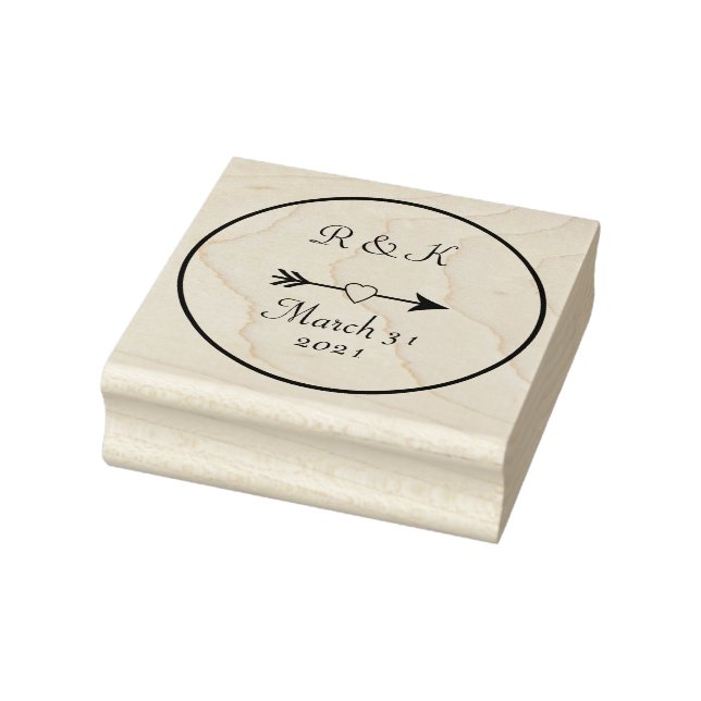 Gerahmter Pfeil mit Briefmarke zur Herzkunst Gummistempel (Stempel)