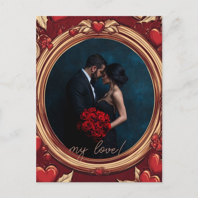 Gerahmter Valentinstag Postkarte (Vorderseite)