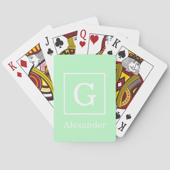 Gerahmtes Anfangsmonogramm Spielkarten (Rückseite)