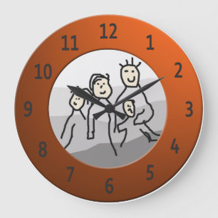 Gerahmtes Foto für Round Orange Große Wanduhr
