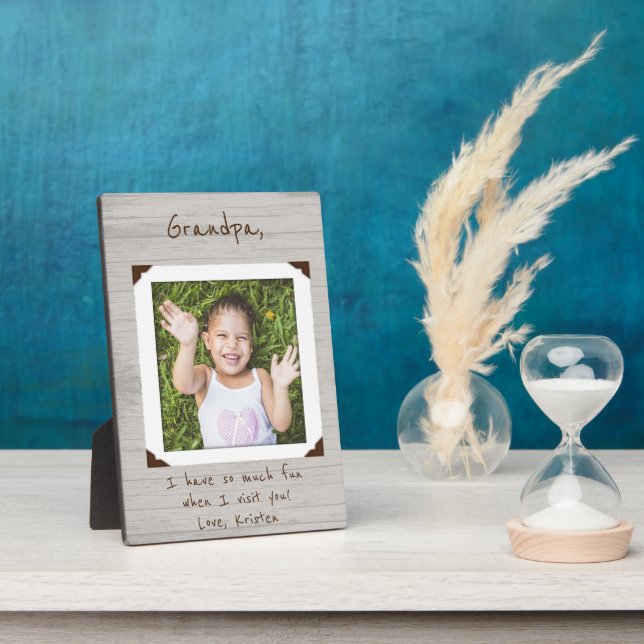 Gerahmtes Foto Plaque für Oma / Opa Fotoplatte (Seite)