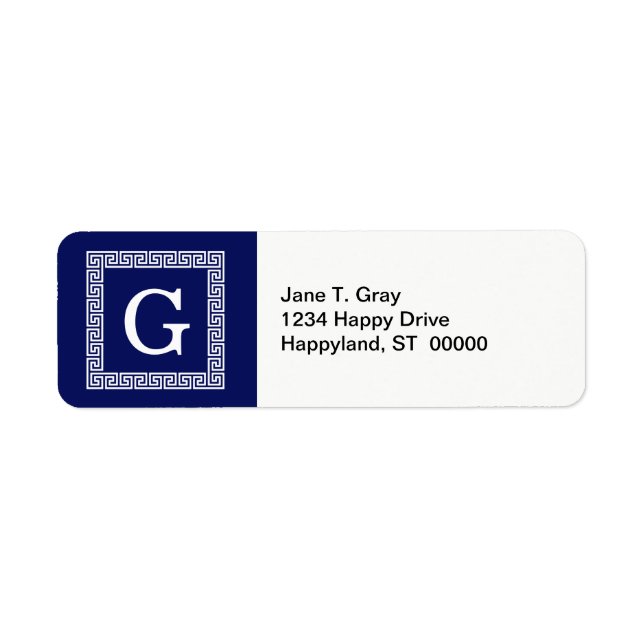 Gerahmtes Monogramm für den blauen griechischen Sc (Vorne)
