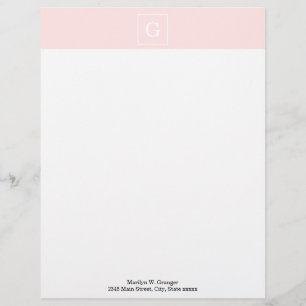 Gerahmtes Monogramm, hell rosa, erste Briefbogen