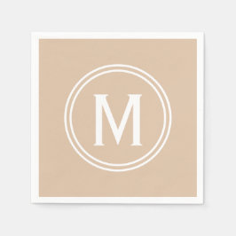 Gerahmtes Monogramm mit modernem Blütenstaub Serviette
