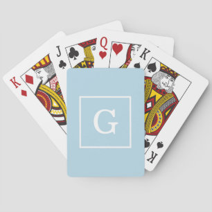 Gerahmtes Monogramm Pulver Blauweiß Spielkarten
