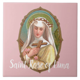 Gerahmtes Portrait der St. Rose Lima (M 024b) Fliese