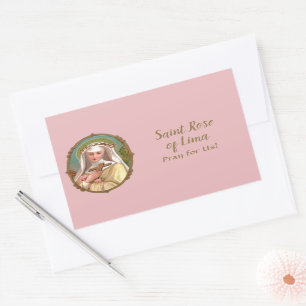 Gerahmtes Portrait der St. Rose Lima (M 024b) Rechteckiger Aufkleber