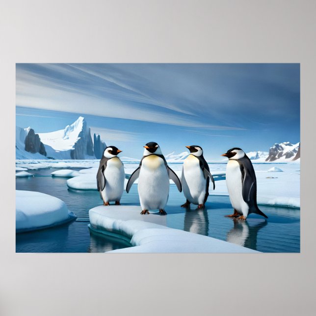 Gerahmtes Poster Art Pinguine (Vorne)