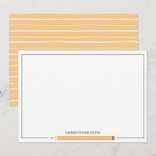 Gerahmtes Schreibpapier mit klassischem Bleistift  Mitteilungskarte