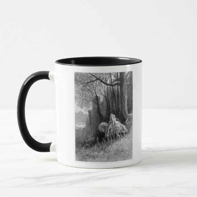 Geraint und Enid reiten weg Tasse (Links)