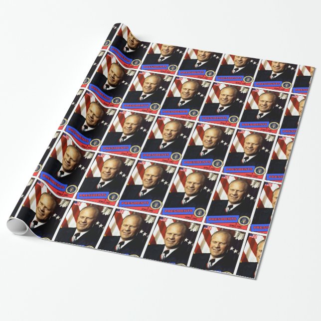 Gerald Ford Baseball Card Geschenkpapier (Ungerollt)