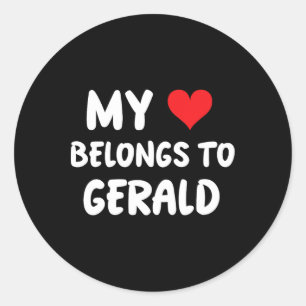 Gerald - Mein Herz gehört Gerald - Liebe Runder Aufkleber