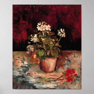 Geranien in einem Blumenpot Van Gogh Fine Art Poster