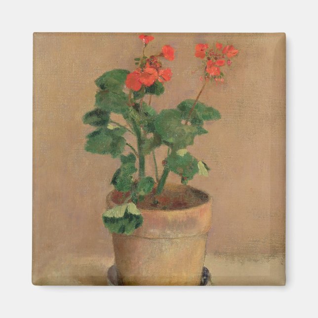 Geranien in Pot, c.1905 (Öl auf Leinwand) Magnet (Vorne)