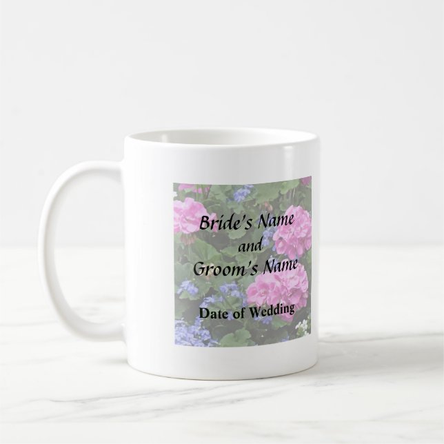 Geranien und Periwinkle Kaffeetasse (Links)