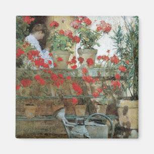 Geranien von Childe Hassam, Vintager Impressionism Magnet