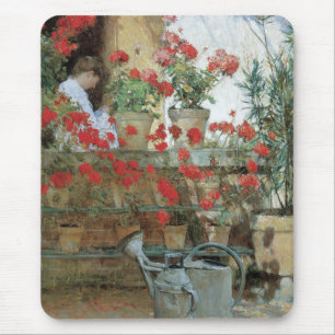 Geranien von Childe Hassam, Vintager Impressionism Mousepad
