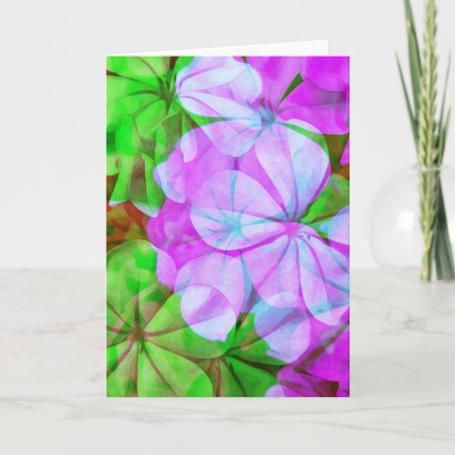 Geranium Abstracte Leere Notizkarte Karte (Vorderseite)