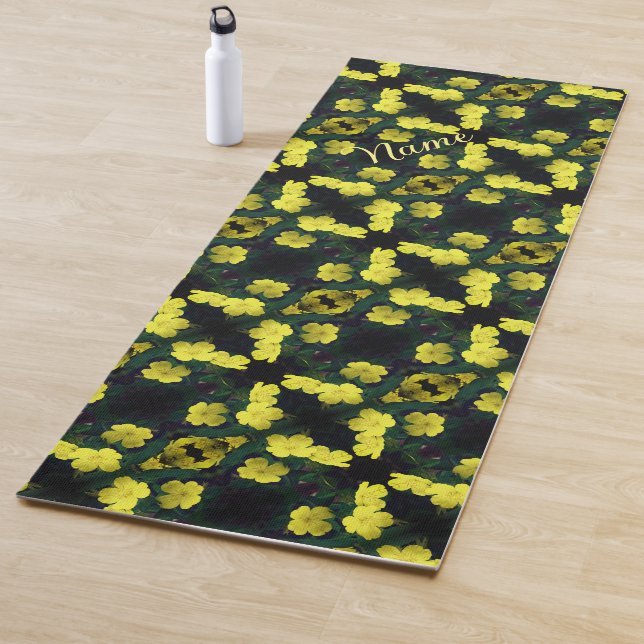 Geranium Blume Abstraktes Muster Personalisiert Yogamatte (Beispiel)